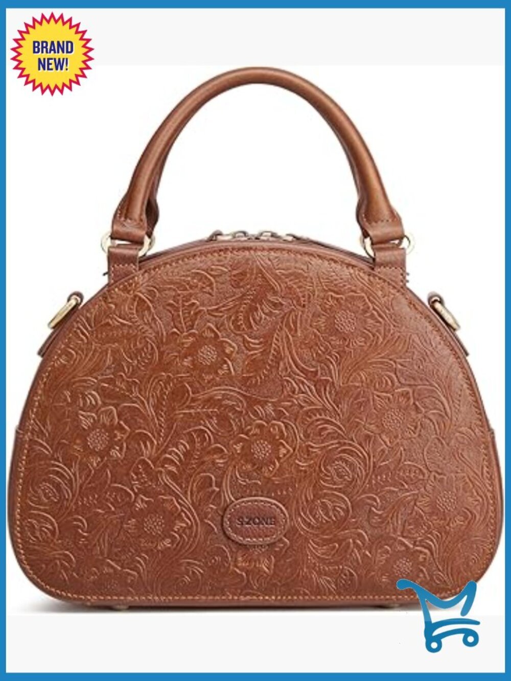 Full Grain Leather Satchel Crossbody Bag Top Handle Purse